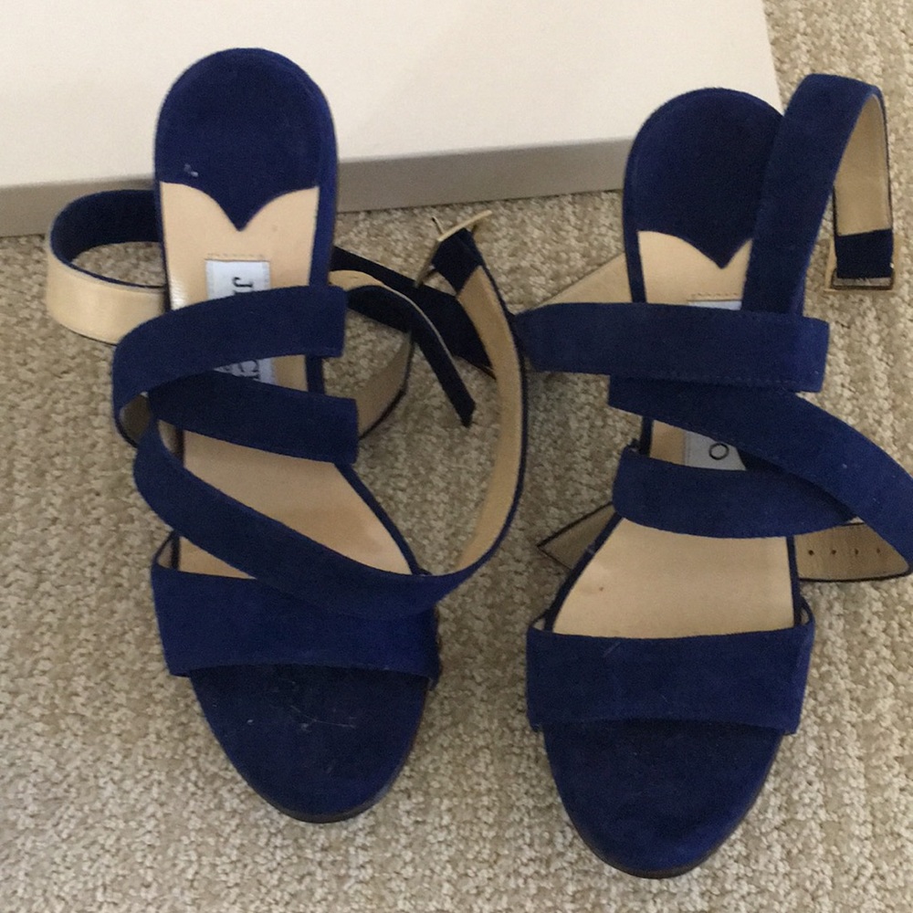 Jimmy Choo brand new in box blue suede heels 37 7